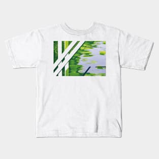 Bamboo grove in Spring Greens and Lilac Kids T-Shirt